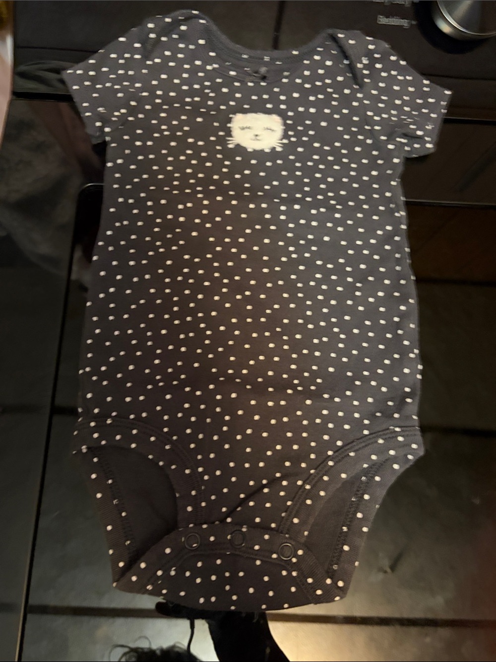 Carter's Navy Polka Dot Short-Sleeve Bodysuit